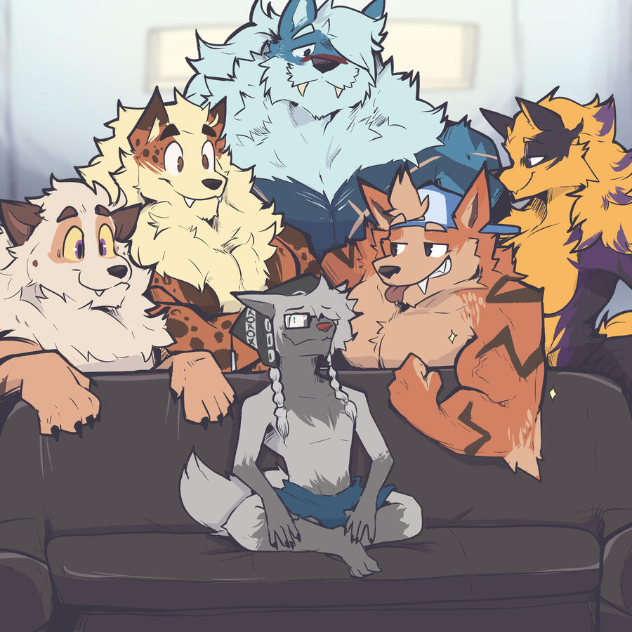 This arcanine is big and he knows it. He's shameless and playful about it. Art by Boneyard.